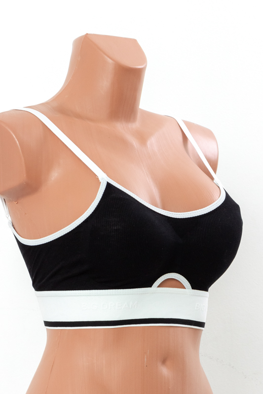 Топ-бюстгальтер в рубчик 